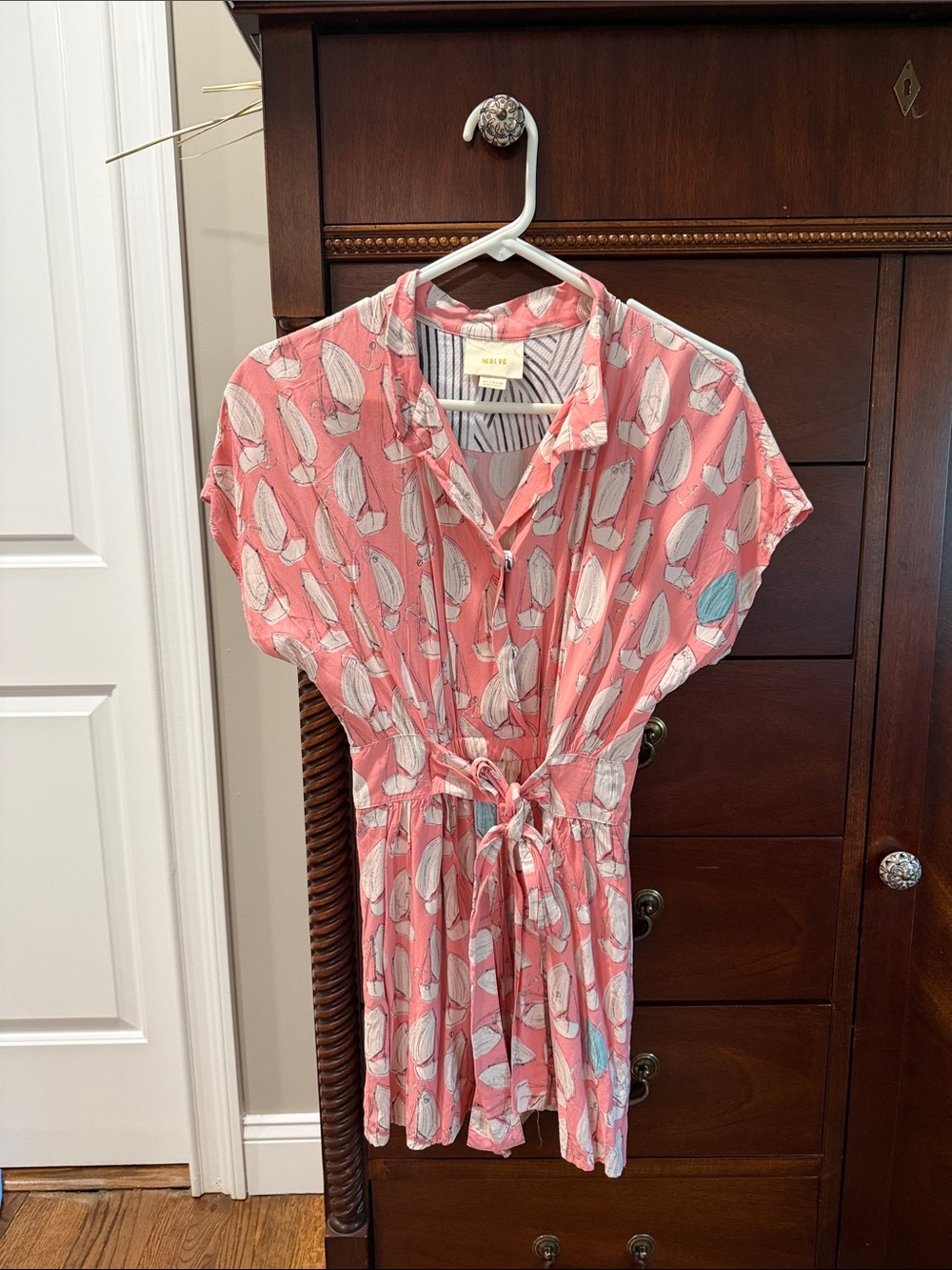 Maeve Pink Printed Short-Sleeve Romper